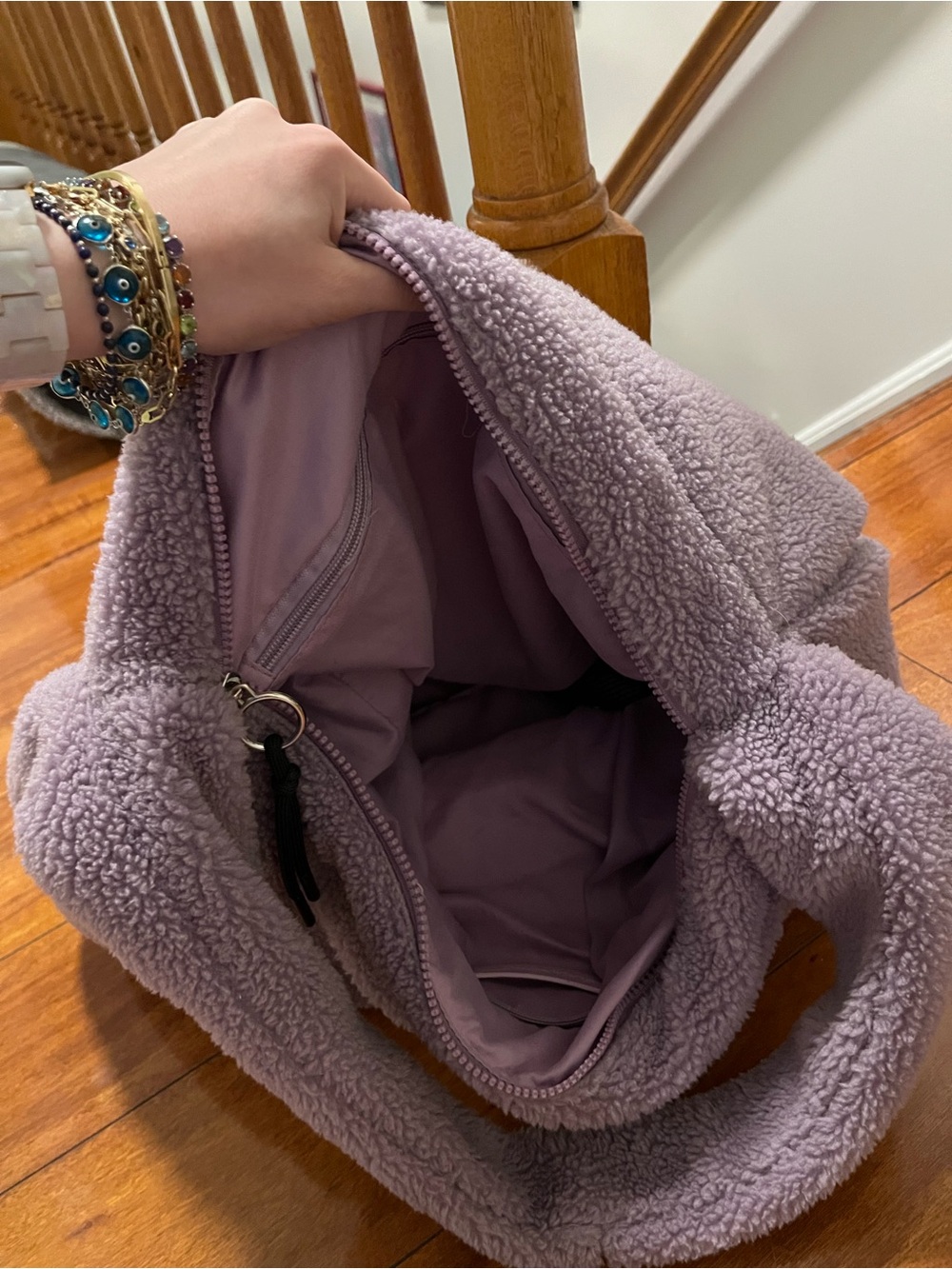 FP Movement Plush Sherpa Hobo Bag in Lavender - Picture 4 of 6